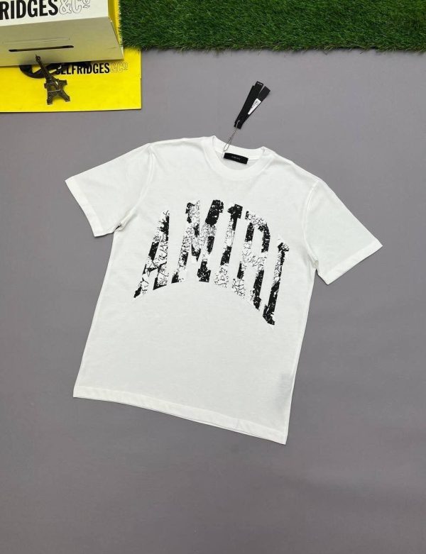 Amiri Graffiti Letter Logo Men Women Cotton Replica Cheap T-shirt in white color Amiri Graffiti Letter Logo Men Women Cotton Replica Cheap T-shirt in white color