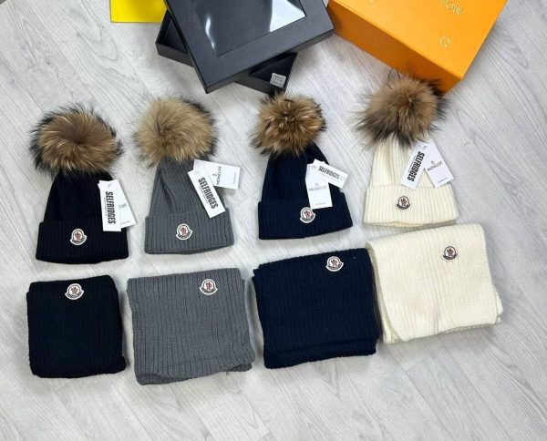 Moncler Women’s Reps Hats Scarf Set Logo Knitted Moncler Women’s Reps Hats Scarf Set Logo Knitted