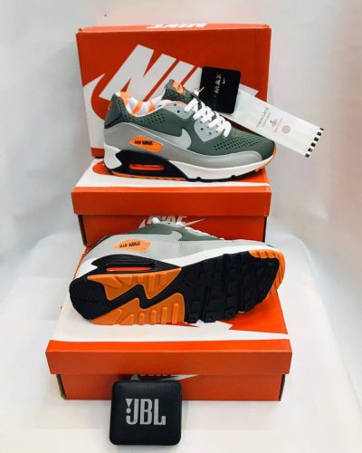 Nike Air Max 90 Tweed Dark Army Men’s Sneakers Orange Grey