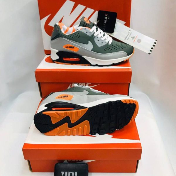 Nike Air Max 90 Tweed Dark Army Men’s Sneakers Orange Grey