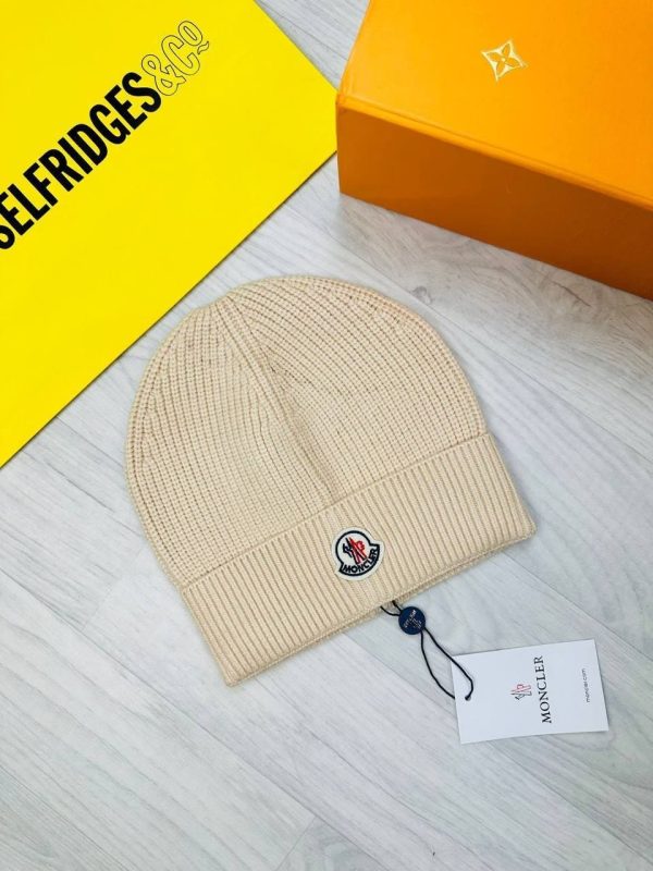 Moncler Hats Men's Women's Kids Replica in beige color Moncler Hats Men's Women's Kids Replica in beige color