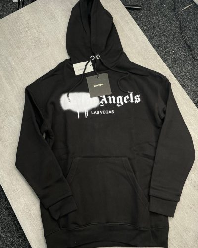 Palm Angels Sprayed Black Color Hoodie