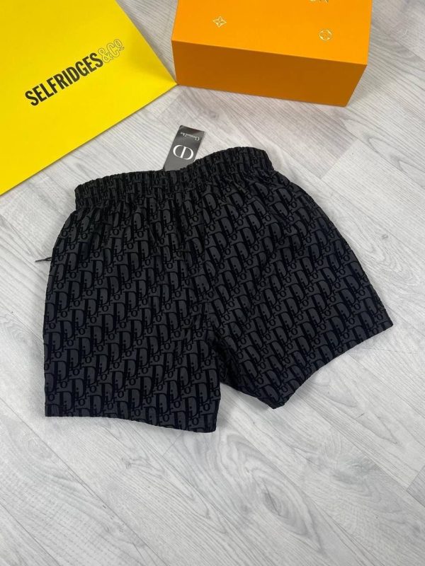Dior Printed Swim Outwear Bootleg Shorts in black color Dior Printed Swim Outwear Bootleg Shorts in black color