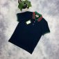 Gucci Men's Women's Polo Piquet T-Shirt With Web Collar In Navy Blue Colour