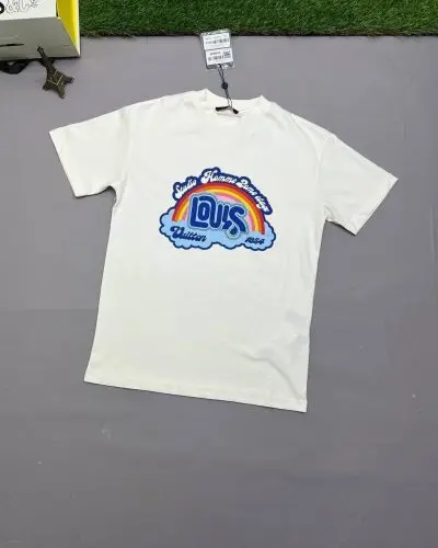 Louis Vuitton Rainbow Printed T-Shirt in white color