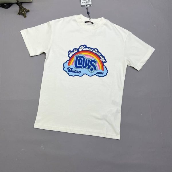 Louis Vuitton Rainbow Printed T-Shirt in white color