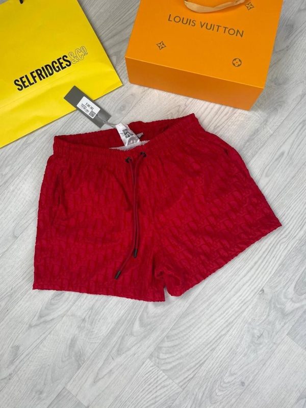 Dior Printed Swim Outwear Bootleg Shorts in red color Dior Printed Swim Outwear Bootleg Shorts in red color