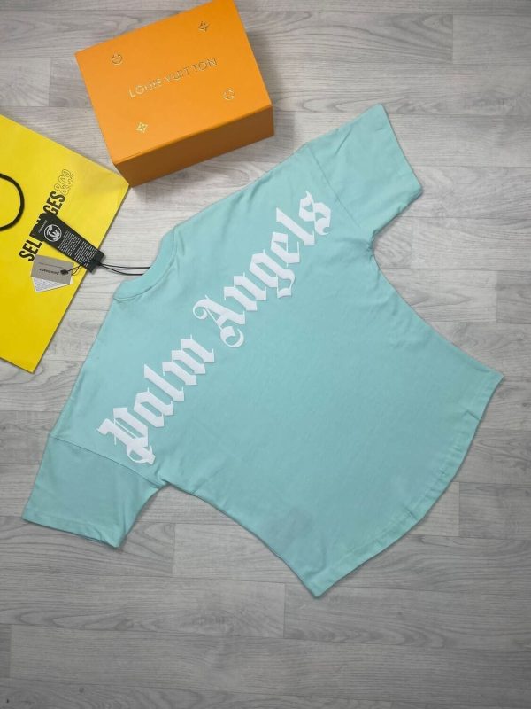 Moncler X Palm Angels Women Replica Oversized T-shirts in blue color Moncler X Palm Angels Women Replica Oversized T-shirts in blue color