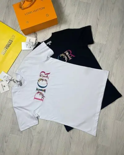Dior Classy Monogram Logo T-Shirt In Black And White Colors