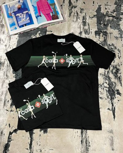 Casablanca Playful Stripes T-Shirts in black color