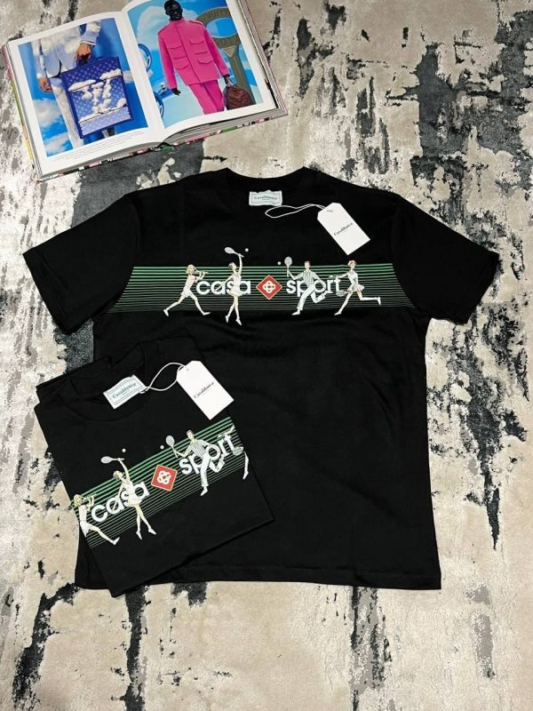 Casablanca Playful Stripes T-Shirts in black color