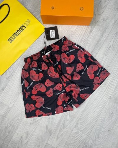 Palm Angel Men Teddy Bear shorts in red color