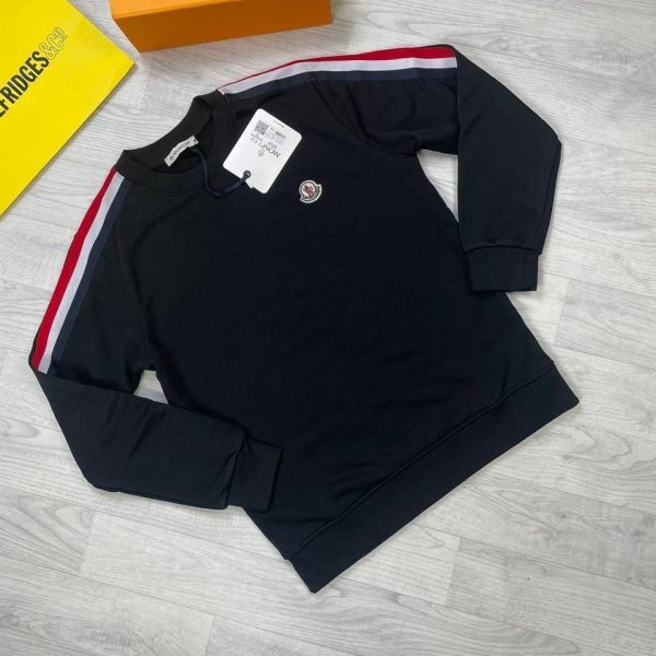 Moncler Men’s Women’s Stripe Jumpers in black color
