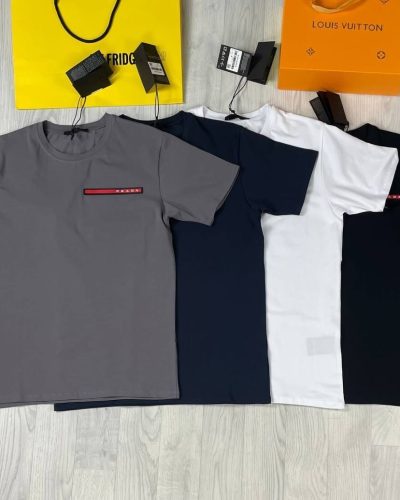 Prada Milano Tshirt Black, White, Navy Blue and Grey