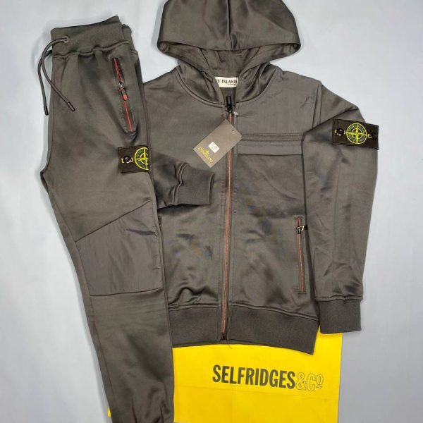 Stone Island Kids Tracksuit in black color