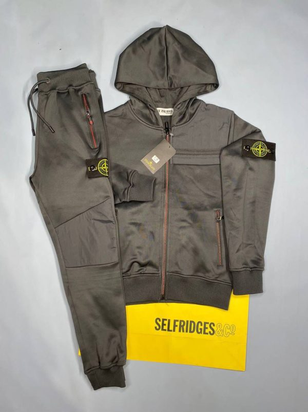 Stone Island Kids Tracksuit in black color