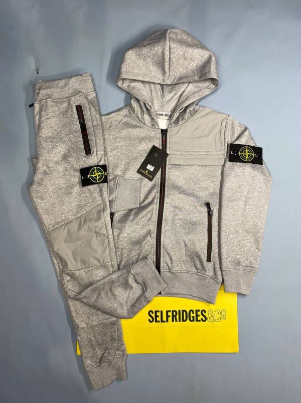 Stone Island Kids Tracksuit in grey color Stone Island Kids Tracksuit in grey color
