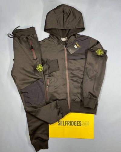 Stone Island Kids Tracksuit in green color