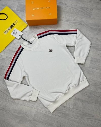 Moncler Men’s Women’s Stripe Jumpers in white color