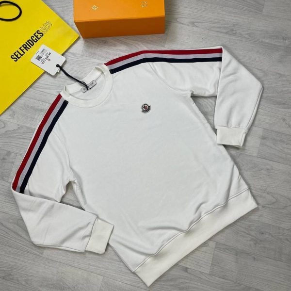 Moncler Men’s Women’s Stripe Jumpers in white color