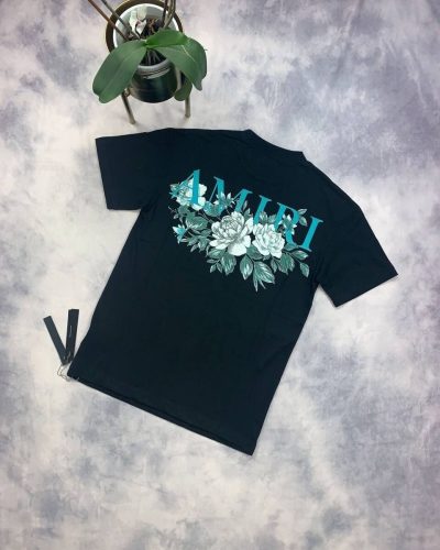Amiri Flower T-shirts in black Color