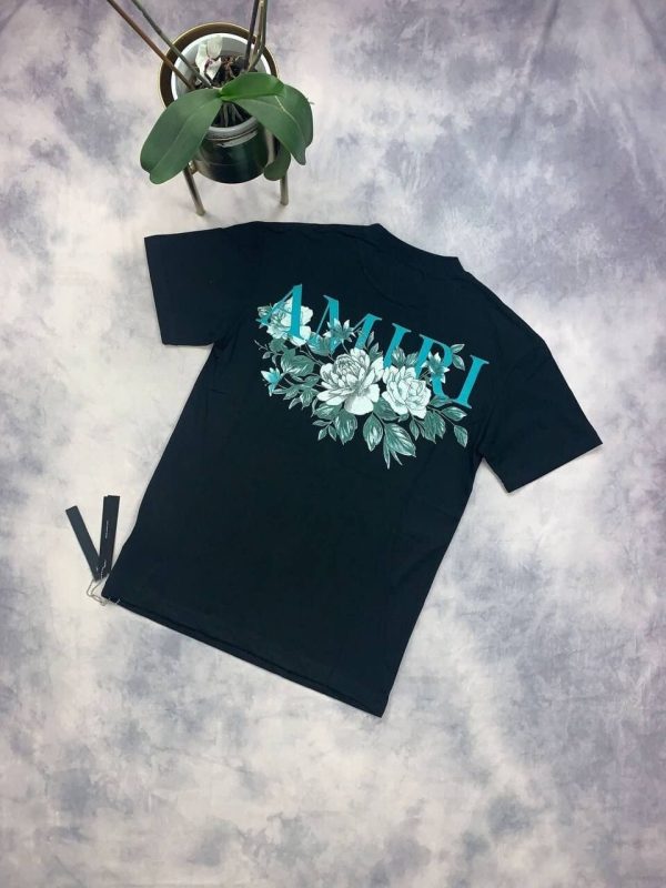 Amiri Flower T-shirts in black Color Amiri Flower T-shirts in black Color