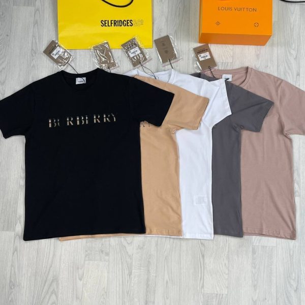Burberry Men Rep T-Shirts Iconic Logo Short Sleeves Cotton T-Shirts
