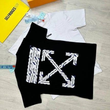 Off-White Men Women Replica T-shirt Cabin Baggage Tshirt in black color