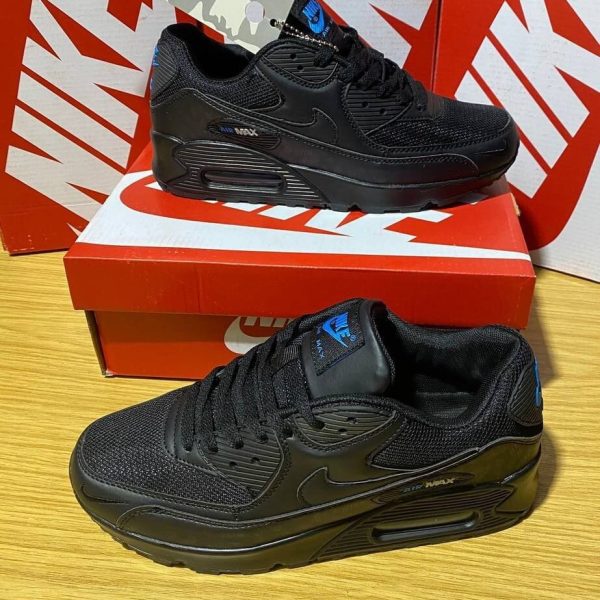 Nike Air Max 90s Black Blue Reflective Men's Rep Sneakers