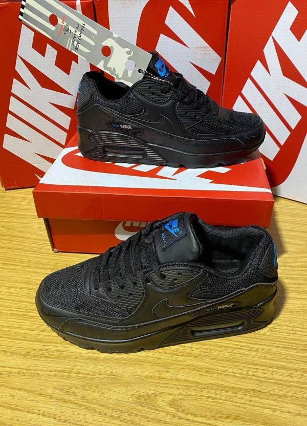 Nike Air Max 90s Black Blue Reflective Men's Rep Sneakers