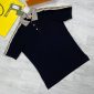 Gucci Polo T-Shirt With Interlocking G Stripe In Black Colour
