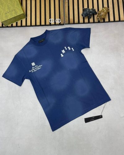 Amiri Men's Women's Vintage T-shirts in blue color