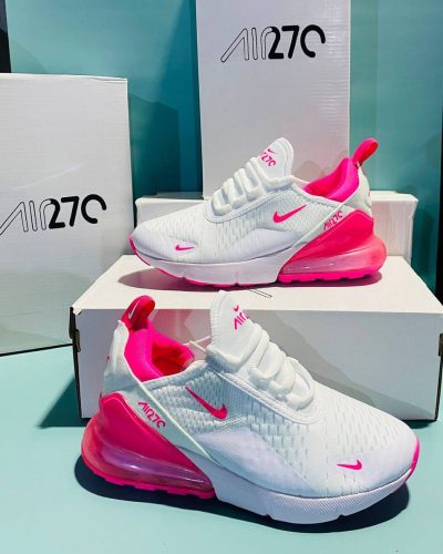 White Nike Trainers Womens 270s Pink