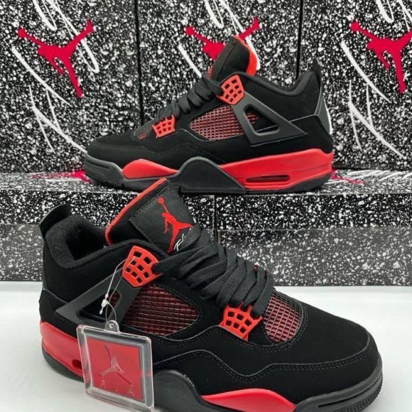 Nike Jordan 4s Men Sneaker IV Retro Red Thunder Trainers UK