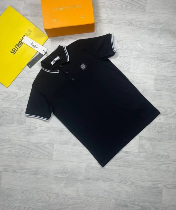 Stone Island Polo Shirt in Black Color Stone Island Polo Shirt in Black Color