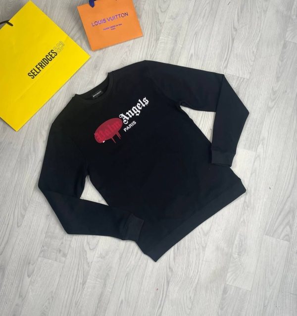 Palm Angels Sprayed Jumper Sweater in black color Palm Angels Sprayed Jumper Sweater in black color