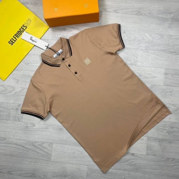 Stone Island Polo Shirt in Camel Brown Color