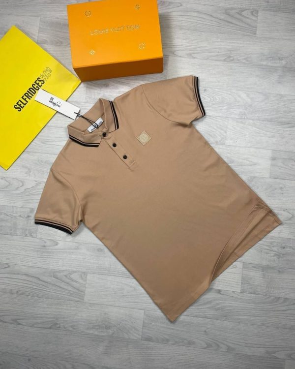 Stone Island Polo Shirt in Camel Brown Color