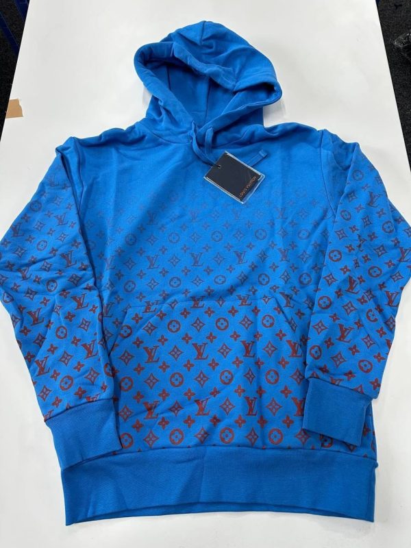 ppp Louis Vuitton Gradient Hoodies in blue color