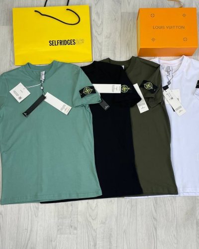 Stone Island T-shirts decent look monogram on sleeves with multiple colors