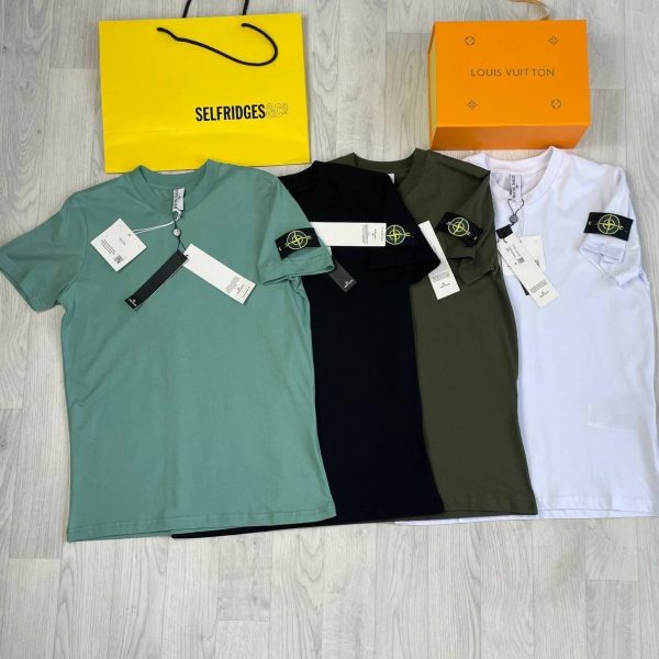 Stone Island T-shirts decent look monogram on sleeves with multiple colors