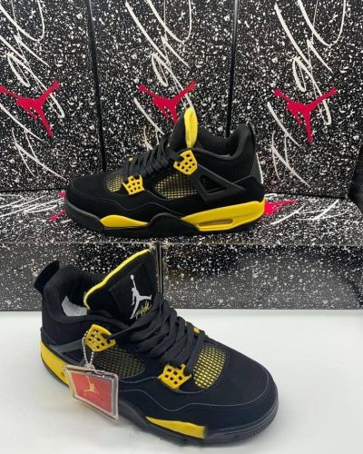 Nike Air Jordans 4 Mens Trainers Retro Thunder