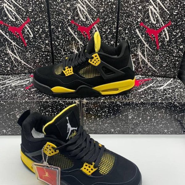 Nike Air Jordans 4 Mens Trainers Retro Thunder