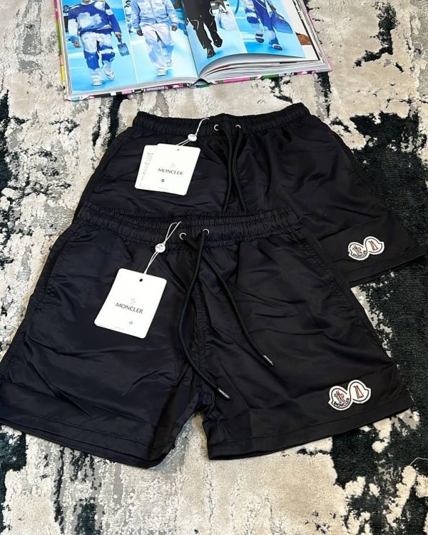 Moncler Men Shorts in cotton fabric in black color