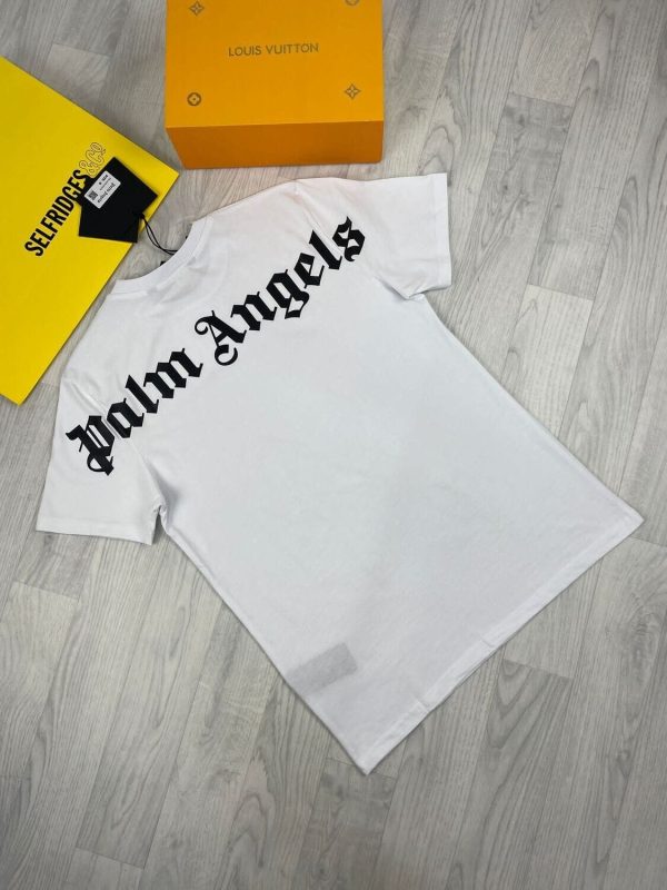 Palm Angels Doubled Logo Men’s Tshirt in white Color Palm Angels Doubled Logo Men’s Tshirt in white Color