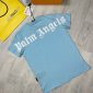 Palm Angels Doubled Logo Men’s Tshirt in Blue Color