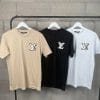 Louis Vuitton Mens Womens Printed T-shirt in Black Beige and White