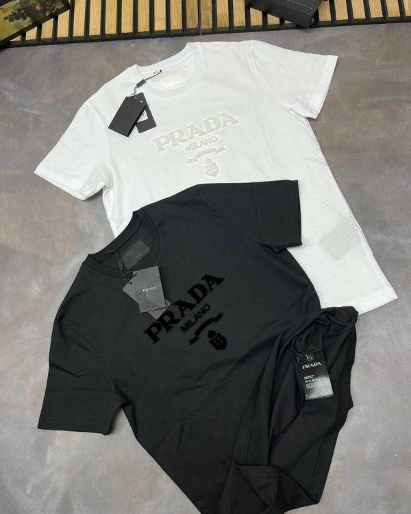 Prada Milano Technical Cotton Black White Tshirts