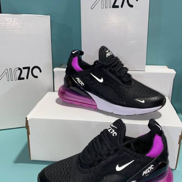 Women Nike Trainers 270s Black Purple Black Nike Trainers