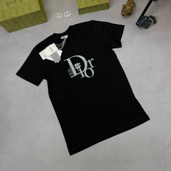 Dior Printed Logo Stylish T-Shirt In Black Color